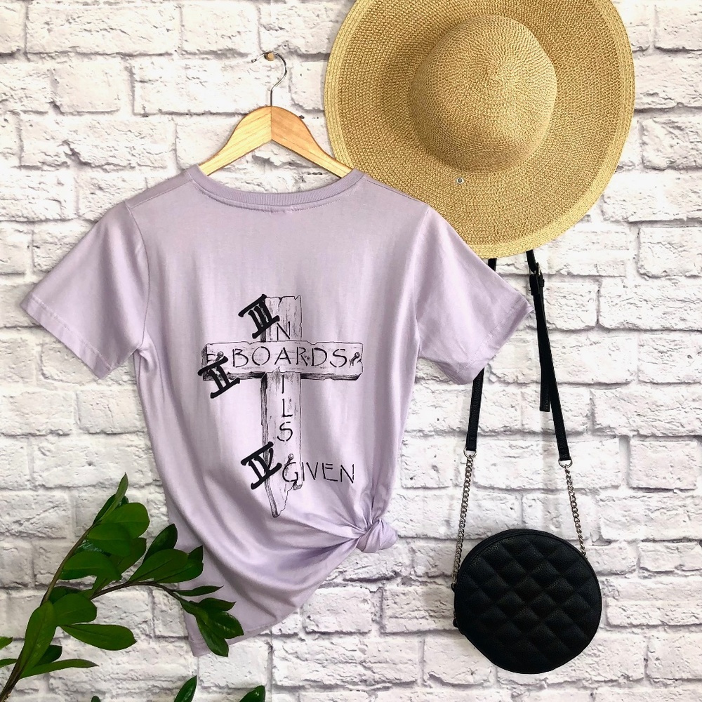 Three Nails T-Shirt, Religious Shirt, Faith Clothing, Trendy Shirt - Purple